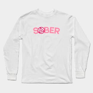 Pink Sober and AA Symbol Long Sleeve T-Shirt